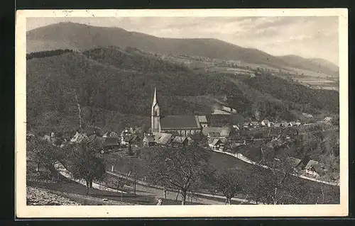 AK Oberharmersbach, Ortsansicht mit Kirche