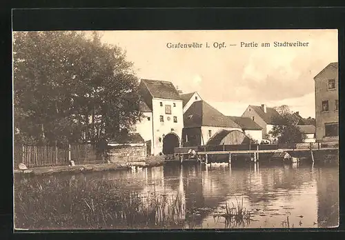 AK Grafenwöhr i. Opf., Partie am Stadtweiher