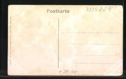 Goldfenster-AK Kohren, Teilansicht und Strassenpartie mit leuchtenden Fenstern