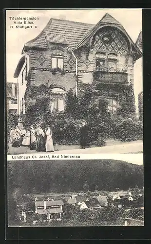 AK Bad Niedernau, Töchterpension Villa Elisa, Landhaus St. Josef
