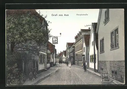 AK Durlach-Aue, Partie in der Hauptstrasse, jetzt Westmarkstrasse