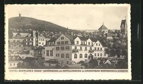 Künstler-AK Schönberg b. Bad Brambach, Hotel Deutsches Haus