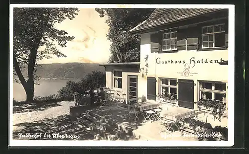 AK Althohenfels, Gasthof Haldenhof, Terrasse mit Blick zum Bodensee