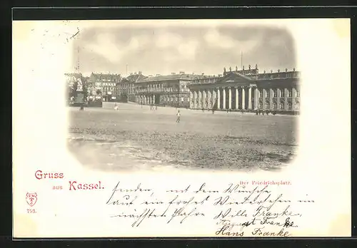 AK Kassel, Kinder vor dem Theater auf dem Friedrichsplatz