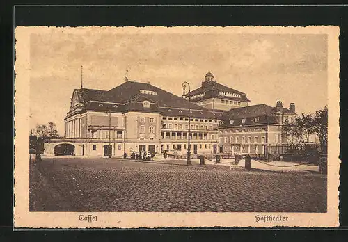 AK Kassel, Friedrichsplatz, Blick zum Hoftheater