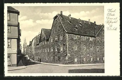 AK Kassel, Oberste Gasse mit Hofspital St. Elisabeth