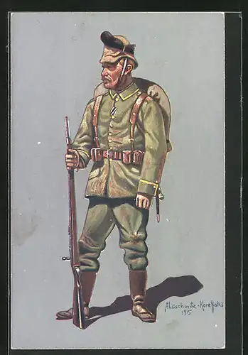 Künstler-AK Uniform, Unteroffizier des Schützen-Regt. Prinz Georg Nr. 108