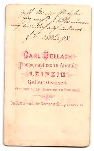 Fotografie Carl Bellach, Leipzig, Gellerstr. 4, Portrait brünette Schönheit mit Flechdutt und Brosche am Blusenkragen