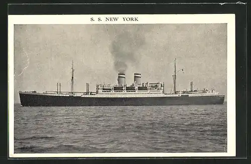 AK S.S. New York, Passagierschiff unter Volldampf