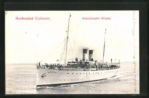 AK Salondampfer Silvana an der Küste von Cuxhaven