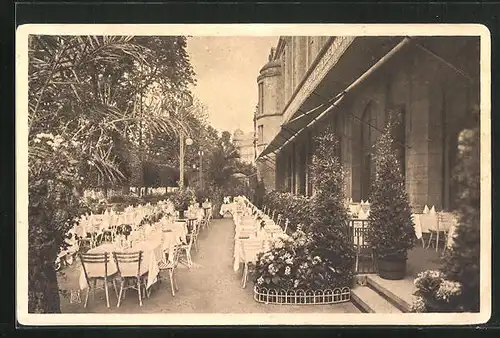 AK Berlin-Tiergarten, Restaurant Weinhaus Rheingold, Terrasse im Sommer