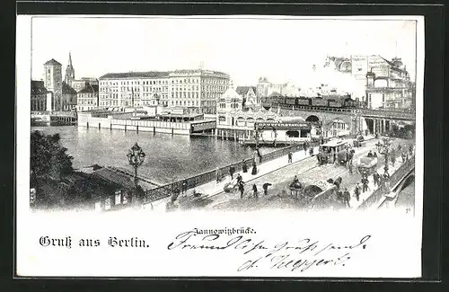 AK Berlin, Jannowitzbrücke, Eisenbahn, Dampferstation