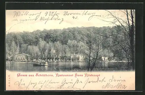 AK Berlin-Grunewald, Restaurant Hans Ritzhaupt, Schildhorn