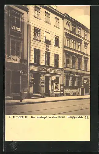 AK Berlin, der Neidkopf am Hause Heiligegeiststrasse 38