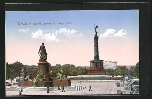 AK Berlin-Tiergarten, Bismarckdenkmal mit Siegessäule