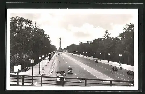 AK Berlin-Tiergarten, Ost-West-Achse mit Siegessäule