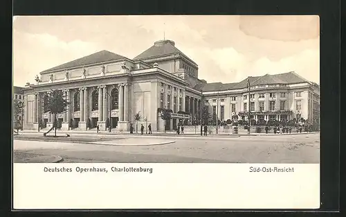 AK Berlin-Charlottenburg, Deutsches Opernhaus, Süd-Ost-Ansicht