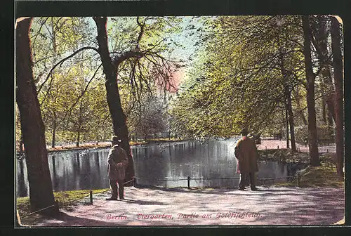 AK Berlin-Tiergarten, Partie am Goldfischteich