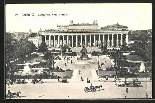 AK Berlin, Lustgarten und Altes Museum aus der Vogelschau