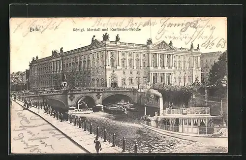 AK Berlin, Kgl. Marstall und Kurfürsten-Brücke