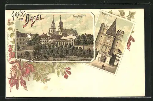 Passepartout-AK Basel, Münster, Spalentor