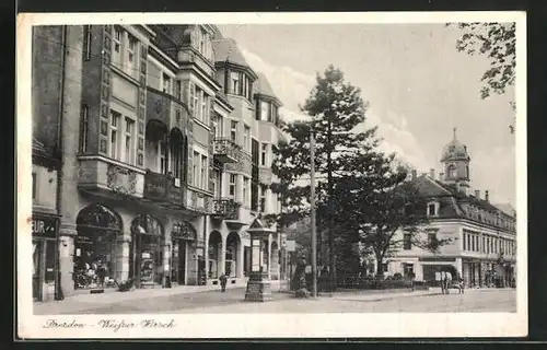 AK Dresden-Weisser Hirsch, Ortspartie am Kurhaus