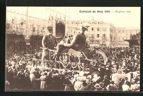 AK Nice, Karneval 1924, Festwagen auf dem Karnevalsumzug