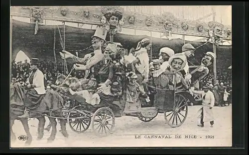 AK Nice, Karneval 1921, Festwagen
