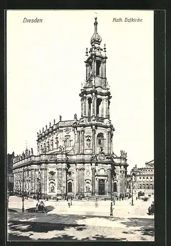 AK Dresden, Blick zur katholischen Kirche