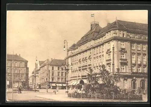AK Kiel, Bahnhofsplatz mit Hansa-Hotel