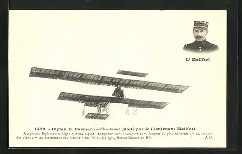 AK Biplan H. Farman, pilote par le Lieutenant Mailfert