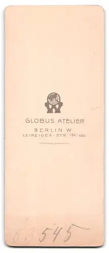 Fotografie Atelier Globus, Berlin, Leipzigerstr. 132-135, Portrait bildschönes Fräulein in Bluse und Rock