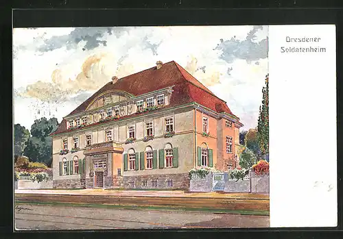 Künstler-AK Dresden-Neustadt, Soldatenheim, Königsbrüderstrasse 84