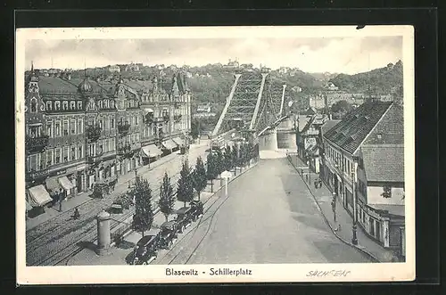 AK Dresden-Blasewitz, Blick auf den Schillerplatz