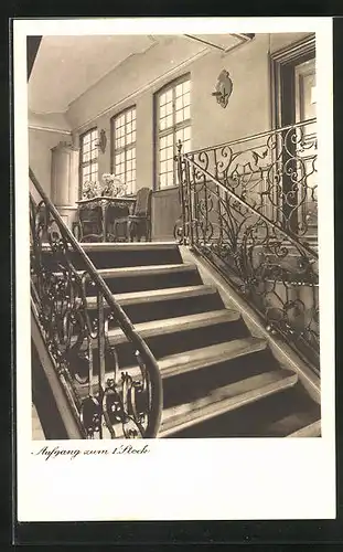 AK Alt-Frankfurt, Goethehaus, Aufgang zum 1. Stock
