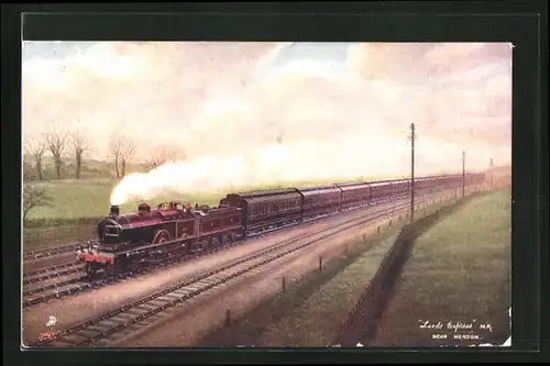 Künstler-AK Leeds Express near Hendon, englische Eisenbahn