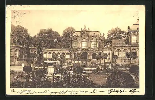 AK Dresden, am Königlichen Zwinger