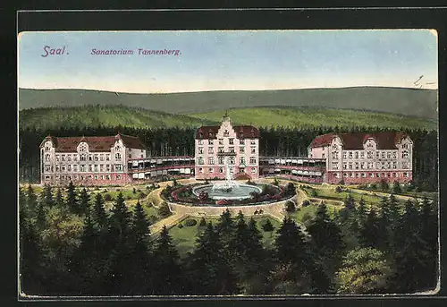 AK Saal, Panoramablick auf das Sanatorium Tannenberg
