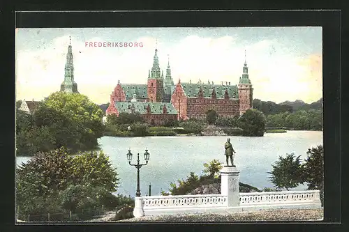 AK Hillerod, Blick zum Schloss Frederiksborg