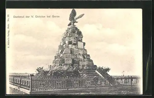 AK Gorze, Denkmal der V. Division