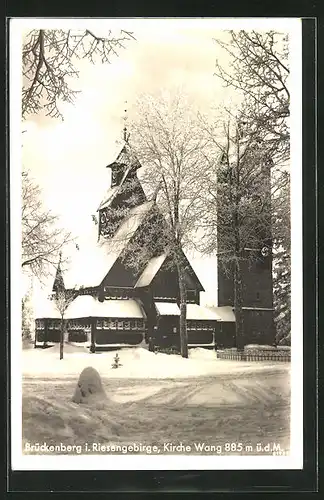 AK Brückenberg, Kirche Wang im Winterglanz