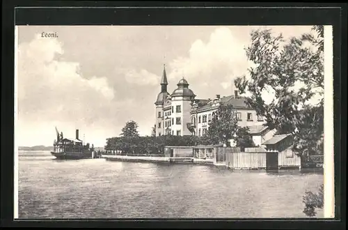 AK Leoni, Uferpartie mit Dampfer