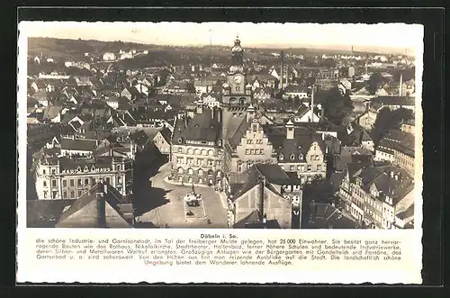 AK Döbeln i. Sa., Teilansicht mit Rathaus
