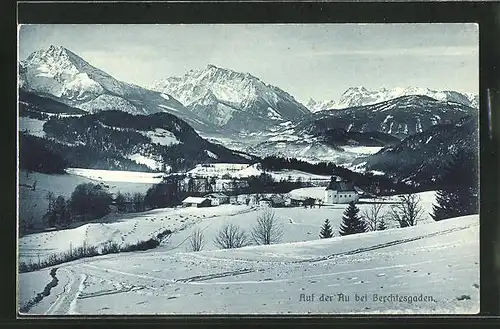 AK Berchtesgaden, Auf der Au im Winter