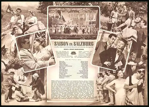 Filmprogramm IFB Nr. 1661, Saison in Salzburg, Adrian Hoven, Walter Müller, Gretl Schörg, Regie: Ernst Marischka