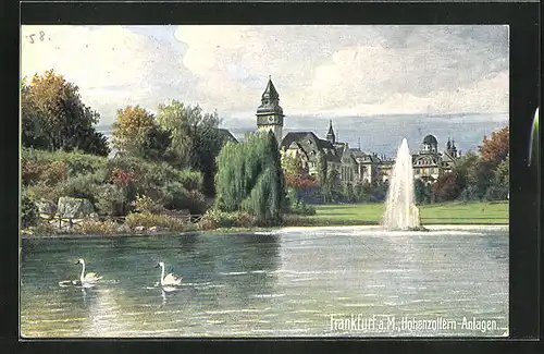 AK Frankfurt, Hohenzollern-Anlagen, Springbrunnen