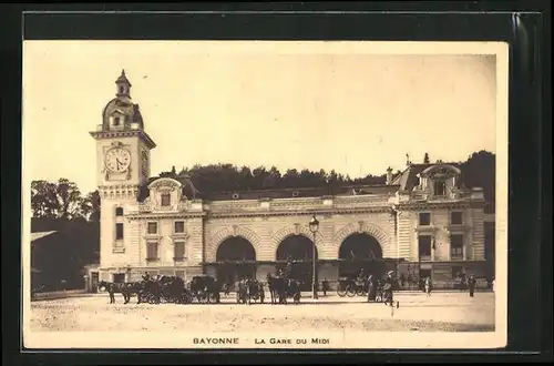 AK Bayonne, La Gare du midi, Bahnhof