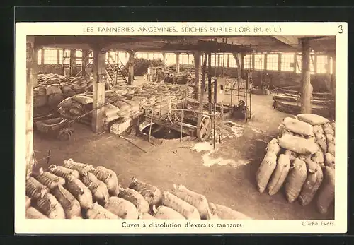 AK Seiches-Sur-Le-Loir, Les Tanneries Angevines, Cuves á dissolution d`extraits tannats, Gerberei