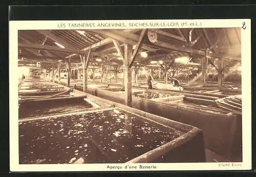 AK Seiches-Sur-Le-Loir, Les Tanneries Angevines, Apercu d`une Basserie, Gerberei