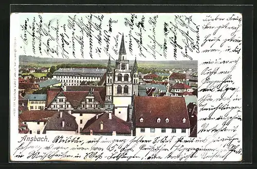 AK Ansbach, Totalansicht mit Kirche